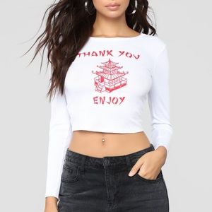 ‘Thank you’ crop top